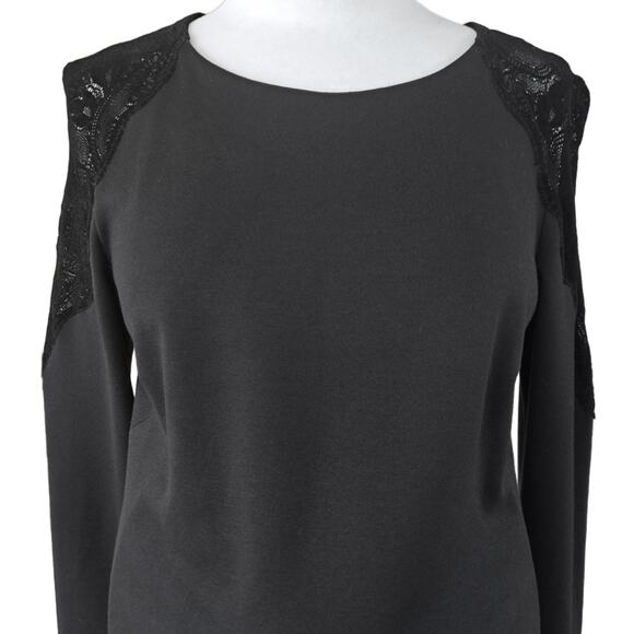 PIETRO BRUNELLI Black Maternity A-line Dress Small Lace Shoulder Office Party - Picture 3 of 12